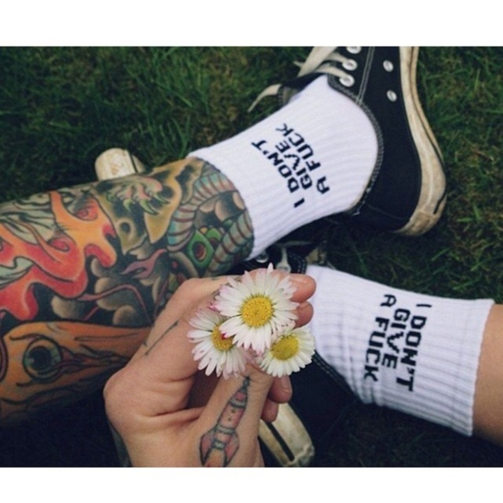 ❗️LAST PAIR ❗️2/$15 I DONT GIVE A FUCK SOCKS - Picture 2 of 2